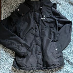 FAUX FUR-LINED ALL-WEATHER HOODED JACKET